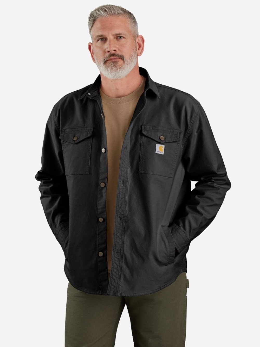 Carhartt Rugged Flex Loose Fit Canvas Shirt Jac Black 3XL Mens Shacket Jacket